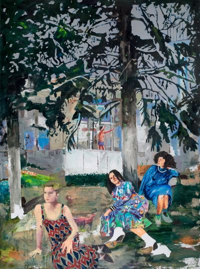 Marius Bercea, After the Rain (2021). Oil on canvas. 190 x 140 cm.