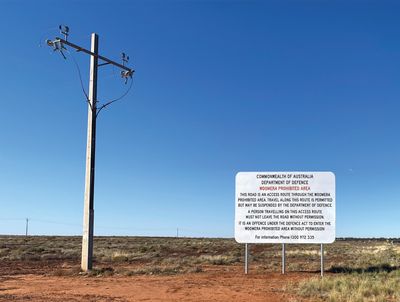 Yhonnie Scarce,  Prohibited Zone, Woomera  (2021). Research photograph.