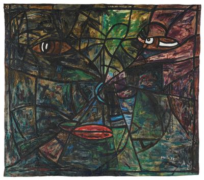 Pacita Abad, Torments of a Filipino overseas worker (1995). Acrylic, oil on stitched and padded canvas.
