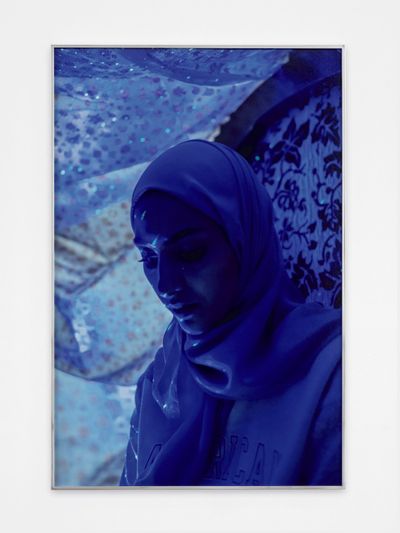 Farah Al Qasimi, Blue Woman (2022). Archival inkjet print in aluminium artist's frame. Edition 1 of 5, 2AP. 127 x 84 cm.