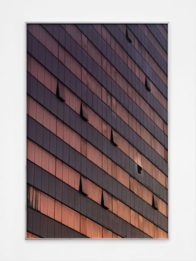 Farah Al Qasimi, Pink Building at Dusk (2022). Archival inkjet print in aluminium artist's frame. 127 x 84 cm. Edition of 1 of 5, 2AP.