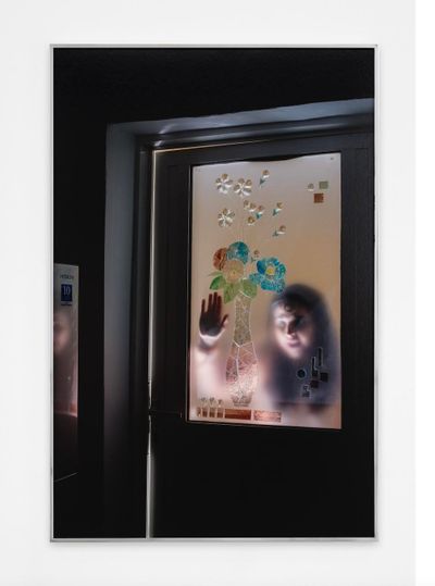 Farah Al Qasimi, Woman in Bathroom Window (2022). Archival inkjet print in aluminium artist's frame. Edition of 1 of 5, 2AP. 127 x 84 cm.