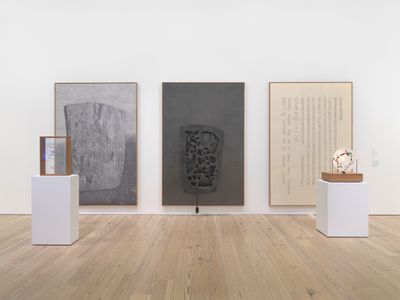 Exhibition view: Gala Porras-Kim, Whitney Biennial 2019, Whitney Museum of American Art, New York (17 May–22 September 2019).