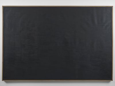 Gala Porras-Kim, Mastaba scene (2022). Graphite on paper. 269.5 x 183.5 cm. Exhibition view: Out of an instance of expiration comes a perennial showing, Gasworks, London (27 January–27 March 2022).