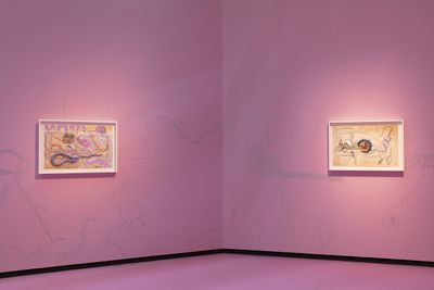 Guadalupe Maravilla, Tripa Chuca (2022). Wall drawing. Exhibition view: Sound Botánica, Henie Onstad Kunstsenter, Sandvika (18 March–7 August 2022).