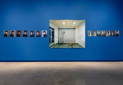 Left to right: Hrair Sarkissian, Sarkissian Photo Center (2010). Archival inkjet print. 150 x 190 cm; 'My Father & I' (2010). Series of 14 archival inkjet prints; 7 images 20 x 30 cm each, 7 images 28 x 35 cm each. Exhibition view: The Other Side of Silence, Sharjah Art Foundation (2021). Photo: Shanavas Jamaluddin.