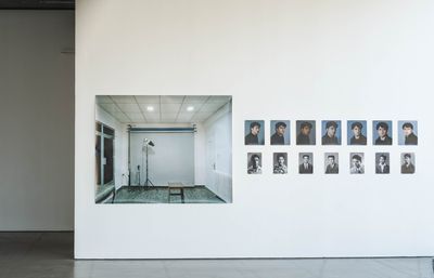 Left to right: Hrair Sarkissian, Sarkissian Photo Center (2010). Archival inkjet print. 150 x 190 cm; 'My Father & I' (2010). Series of 14 archival inkjet prints; 7 images 20 x 30 cm each, 7 images 28 x 35 cm each. Exhibition view: The Other Side of Silence, Bonniers Konsthall, Stockholm (27 April–19 June 2022).