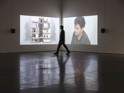 Hrair Sarkissian, Homesick (2014). Two-channel video installation with sound. 11 min, 7 min ( looped). Exhibition view: The Other Side of Silence, Bonniers Konsthall, Stockholm (27 April–19 June 2022).