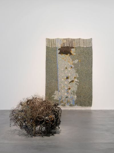 Exhibition view: Igshaan Adams, Kicking Dust, Kunsthalle Zürich (5 February–22 May 2022). Photo: Annik Wetter.