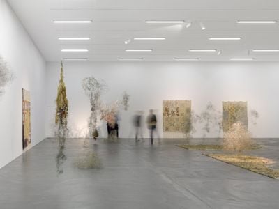 Exhibition view: Igshaan Adams, Kicking Dust, Kunsthalle Zürich (5 February–22 May 2022). Photo: Annik Wetter.