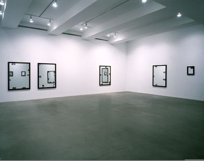 Ken Lum, 'Photo-Mirrors' series (1997). Exhibition view: Photo-Mirrors, Andrea Rosen Gallery, New York (31 January–8 March 1997).