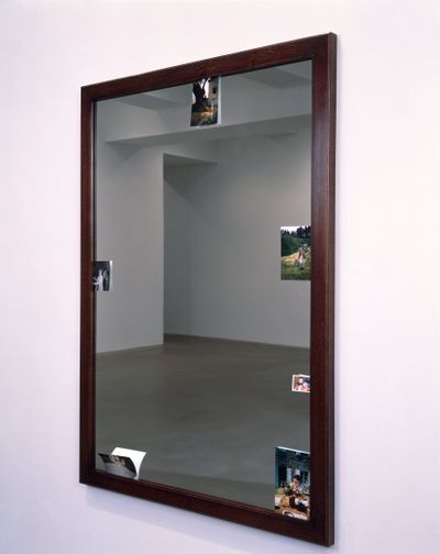 Ken Lum, 'Photo-Mirrors' series (1997) (detail). Exhibition view: Photo-Mirrors, Andrea Rosen Gallery, New York (31 January–8 March 1997).