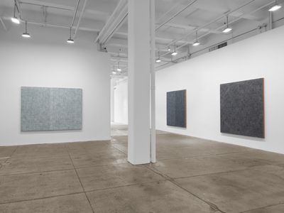 Exhibition view: McArthur Binion, Route One: Box Two, Galerie Lelong & Co, New York (26 October– 23 December 2017).