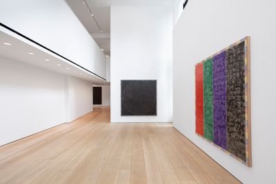 Exhibition view: McArthur Binion, Modern:Ancient:Brown, Lehmann Maupin, New York (9 September–23 October 2021).