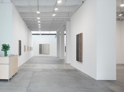 Exhibition view: McArthur Binion, Re:Mine, Galerie Lelong & Co, New York (10 September–17 October 2015).