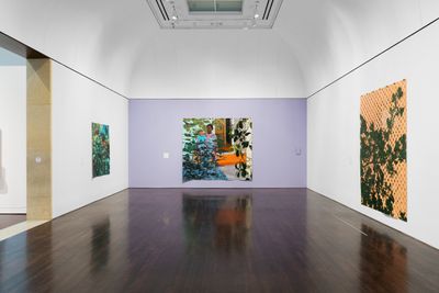 Exhibition view: Njideka Akunyili Crosby, Blanton Museum of Art, Austin (23 July–4 December 2022).