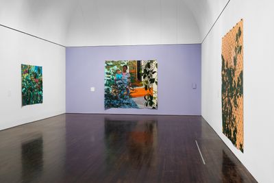 Exhibition view: Njideka Akunyili Crosby, Blanton Museum of Art, Austin (23 July–4 December 2022).