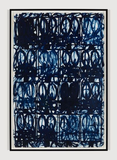 Rashid Johnson, Untitled Anxious Bruise Drawing (2021). Oil on cotton rag. 152.4 x 102.9 cm. © Rashid Johnson.