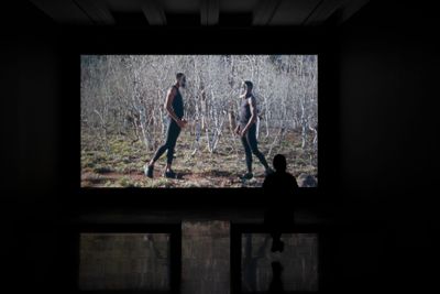 Rashid Johnson, The Hikers (2019) (still). 16mm film transferred to digital with sound. Ed of 3 + 2AP. Dimensions variable. 7 min, 4 sec. © Rashid Johnson.