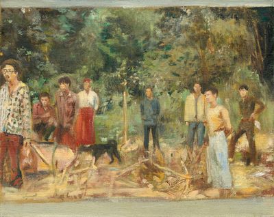 Sawangwongse Yawnghwe, Their New Freedom II (嶄新的自由 II) (2005). Oil on linen. 40 x 50 cm.