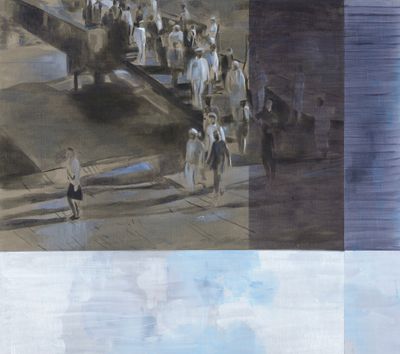 Sawangwongse Yawnghwe, Midnight 1947 (1947年的午夜) (2019). Oil on linen. 182.4 x 207 cm.
