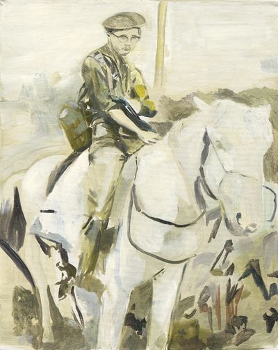 Sawangwongse Yawnghwe, My Father on a Horse (2005). Oil on canvas. 50 x 40.5 cm.