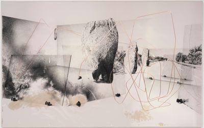 Tatiana Trouvé, Untitled, from the series 'Les dessouvenus' (2019). Pencil, bleach, copper, and linseed oil on paper mounted on canvas. 125 x 200 x 3.5 cm. © Tatiana Trouvé, ADAGP Paris 2022.