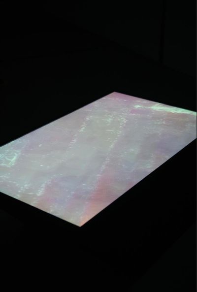 The Otolith Group, From Left to Night (2015) (detail). Five-channel 16:9 H.D. video installation with colour, no sound, mirrors, digital screens. Variable durations. Exhibition view: Xenogenesis, Sharjah Art Foundation (13 November 2021–6 February 2022).