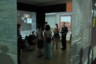 Exhibition view: Wang Gongxin, Red Doors, M+ Museum, Hong Kong (2002).