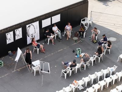 documenta fifteen, workshop with ruangrupa, artistic team and lumbung members, Kassel, 2020.