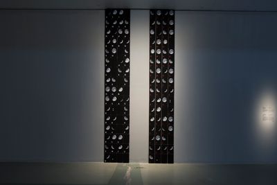 Leandro Katz, The Sky Fell Twice (2018). Photographic installation, 128 panels. 28.5 × 18.5 cm each. Exhibition view: Proregress, 12th Shanghai Biennale, Power Station of Art (PSA), Shanghai (10 November 2018–10 March 2019).