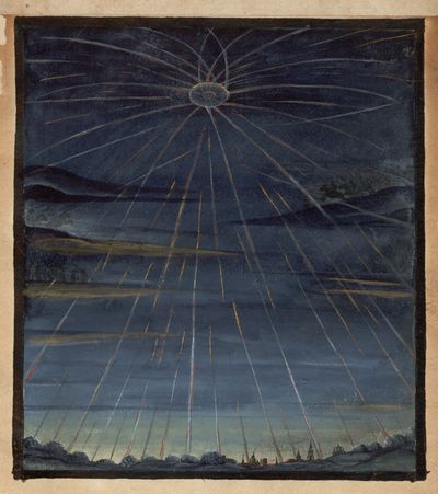 The Comet Book (Comets and their General and Particular Meanings, According to Ptolomeé, Albumasar, Haly, Aliquind and other Astrologers) (1587). Northeastern France/Flanders. Photo: Kassel University Library, Public Domain.