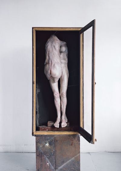Berlinde De Bruyckere, Pietà, 2007 (2007). Wax, epoxy, metal, wood, and glass. 242 x 85.5 x 58 cm. © Berlinde De Bruyckere.