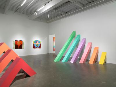 Judy Chicago, Rainbow Pickett (1965/2021). Exhibition view: Herstory, New Museum, New York (12 October 2023–14 January 2024).