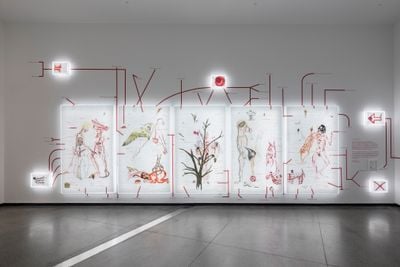 Mithu Sen, UnMYthU: UnKIND(s) Alternatives (2018). Exhibition view: mOTHERTONGUE, Australian Centre for Contemporary Art, Melbourne (22 April–18 June 2023).