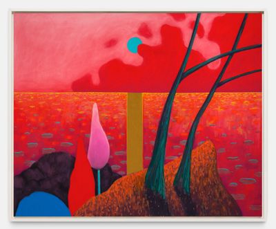 Nicolas Party, Sunset (2018). Pastel on canvas. 130 x 160 cm.