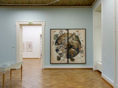 Reena Saini Kallat, Earth Families (2017–2019). Exhibition view: Deep Rivers Run Quiet, Kunstmuseum Thun, Switzerland (10 June–3 September 2023).