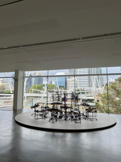 Bagus Pandega, A Diasporic Mythology (2021). Kinetic and sound installation. Commissioned for the 10th Asia Pacific Triennial of Contemporary Art. Exhibition view: 10th Asia Pacific Triennial of Contemporary Art, Queensland Art Gallery | Gallery of Modern Art, Brisbane (4 December 2021–25 April 2022). Photo: Nathan Gunawan.