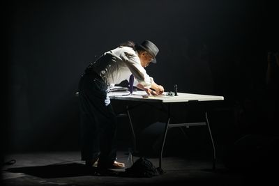 Performance view: Sung Neung Kyung, Reading Newspapers, Seoul Art Night (6 September 2023). Organised by Gallery Hyundai, Seoul.