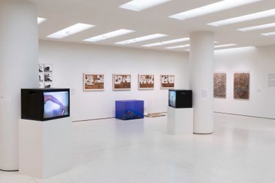 Exhibition view: Group exhibition, Only the Young: Experimental Art in Korea, 1960s–1970s, Solomon R. Guggenheim Museum, New York (1 September 2023–7 January 2024). © Solomon R. Guggenheim Foundation. Photo: Ariel Ione Williams.