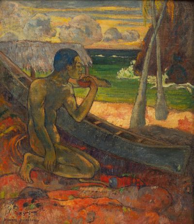 Paul Gauguin, Pobre Pescador (Poor Fisherman) (1896). Oil on canvas. 75 x 65 cm. Gift of Henrik Spitzman-Jordan, Ricardo Jafet and João di Pietro. Collection Museu de Arte de São Paulo Assis Chateaubriand.