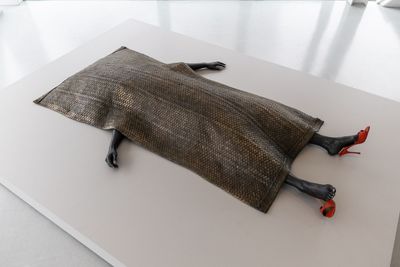 Wangechi Mutu, Shavasana I (2019). Exhibition view: Intertwined, New Museum, New York (2 March–4 June 2023).