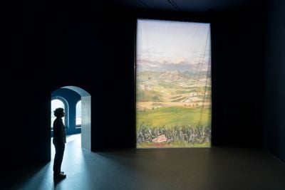 Exhibition view: Ali Cherri, Dreamless Night, Galleria d'Arte Moderna e Contemporanea di Bergamo (GAMeC), Bergamo (8 October 2023–14 January 2024).