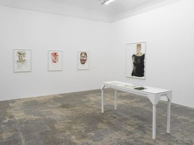 Exhibition view: Carte de Visite, curated by Lubaina Himid, Helen Cammock, Claudette Johnson, and Ingrid Pollard, Hollybush Gardens, London (4 December 2015–23 January 2016).