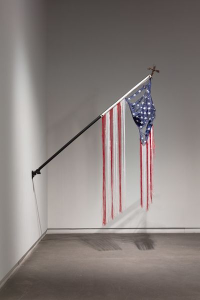 June Clark, Moral Disengagement (2014–2017). Polyester, wood and oxidided metal.