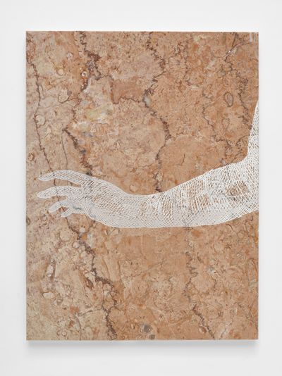 Pio Abad, Giolo’s Lament (2023). One of 11 engravings on marble. Dimensions variable.