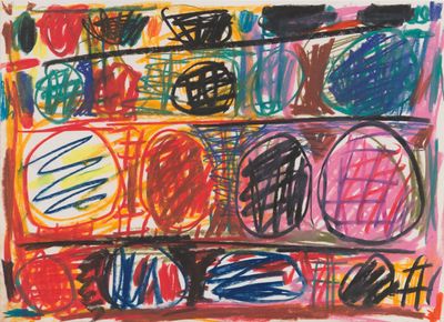 Stanley Whitney, Untitled (1991). Crayon on paper. 22.9 x 31.8 cm. Private collection. © Stanley Whitney.
