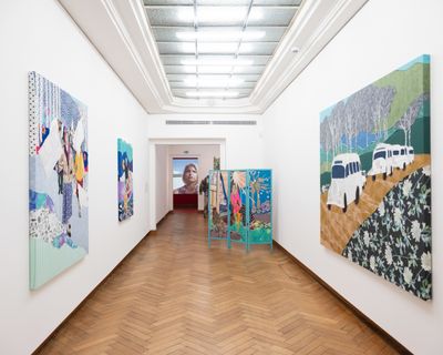 Małgorzata Mirga-Tas. Exhibition view: Familiar Strangers. The Eastern Europeans from a Polish Perspective, Bozar, Brussels (14 March–29 June 2025).