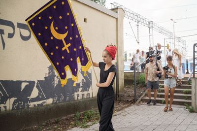 Zuzanna Hertzberg, Summoning Lilith (2024). Pro-choice artivist action in Grodzisk Mazowiecki, Poland.