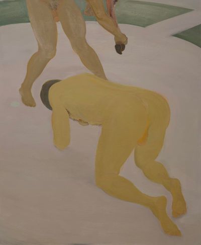 Xinyi Cheng, Fremdschämen (2016). Oil on linen.
